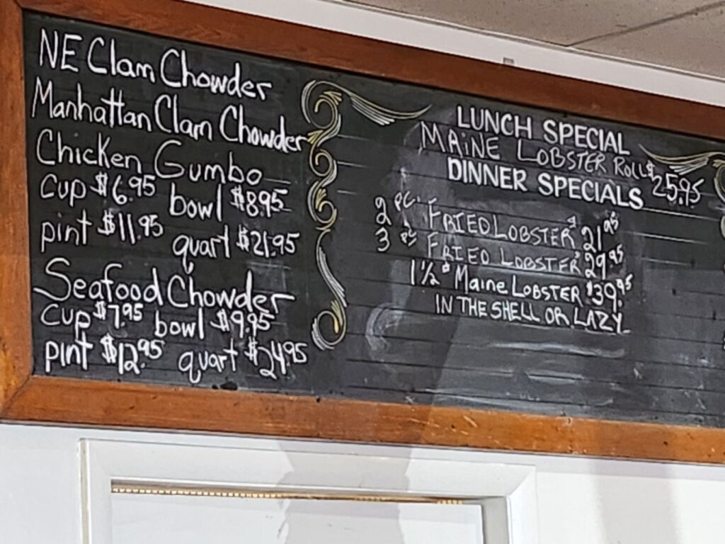 Steamers of Naples Menu 3