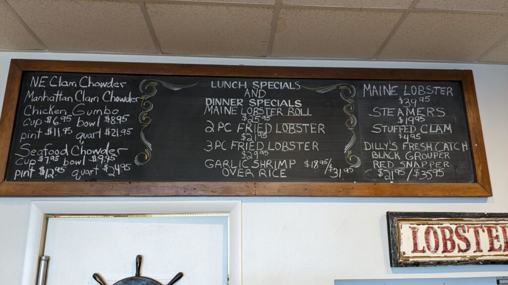 Steamers of Naples Menu 4